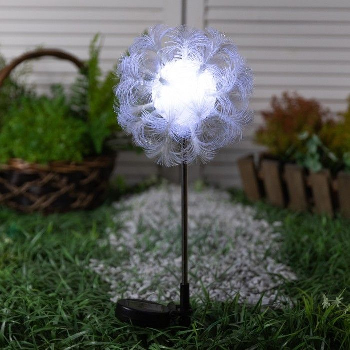 Садовый светильник на солнечной батарее Клубок, 70 см, 1 LED, свечение белое  #1