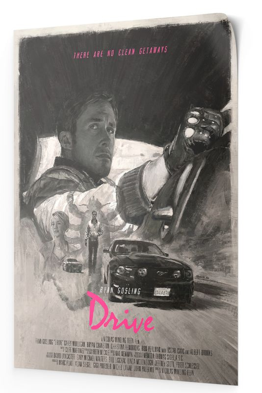 Постер Драйв / Drive, Райан Гослинг, Кэри Маллиган, по мотиву фильма, А3 (420х297 мм), Постер Плакат #1