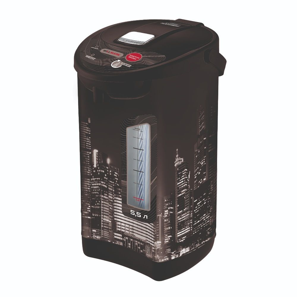 Термопот WILLMARK WAP-603IS чёрный, объем 5.5 л, мощность 900 Вт, подача воды нажатием чашкой или кнопкой #1