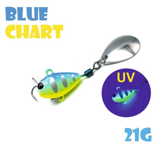 Тейл-Спиннер Uf-Studio Hurricane 21g #Blue Chart #1