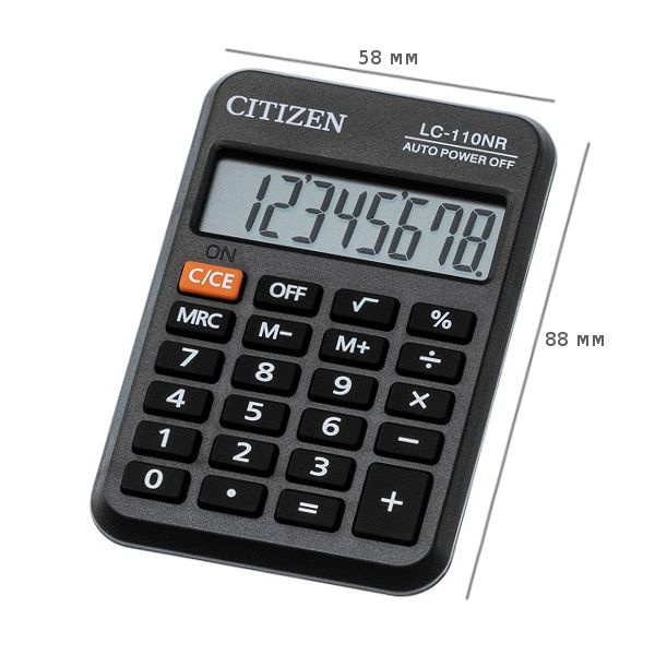 Калькулятор 8 разр. 88*58*11 карман. Citizen LC-110NR (аналог LC110N) #1