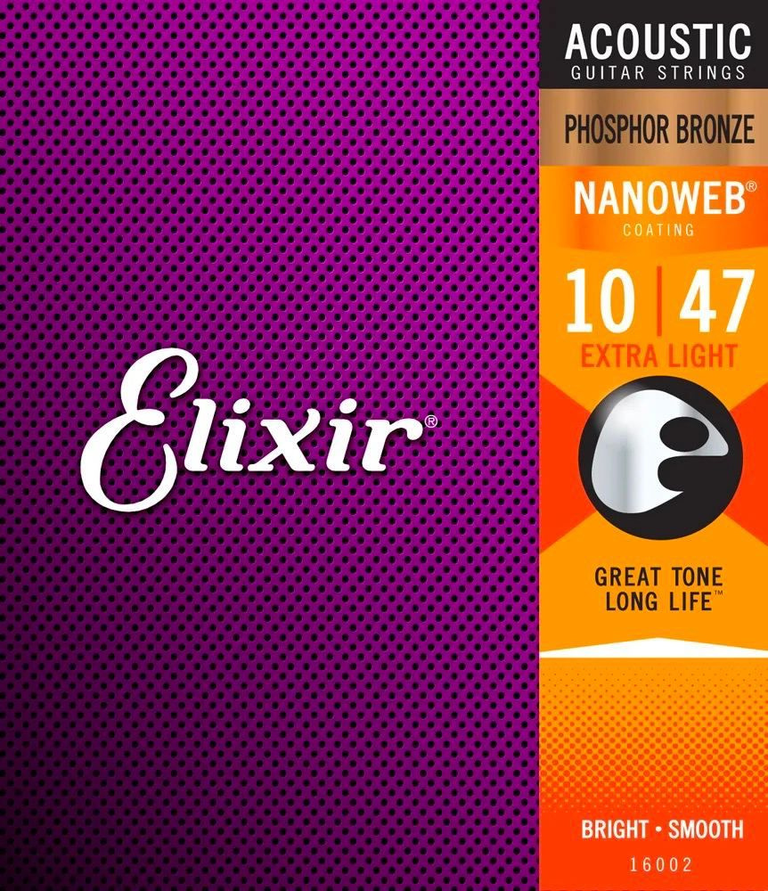 Струны для акустической гитары Elixir Nanoweb Extra Light Phosphor Bronze 16002 (10-47)  #1