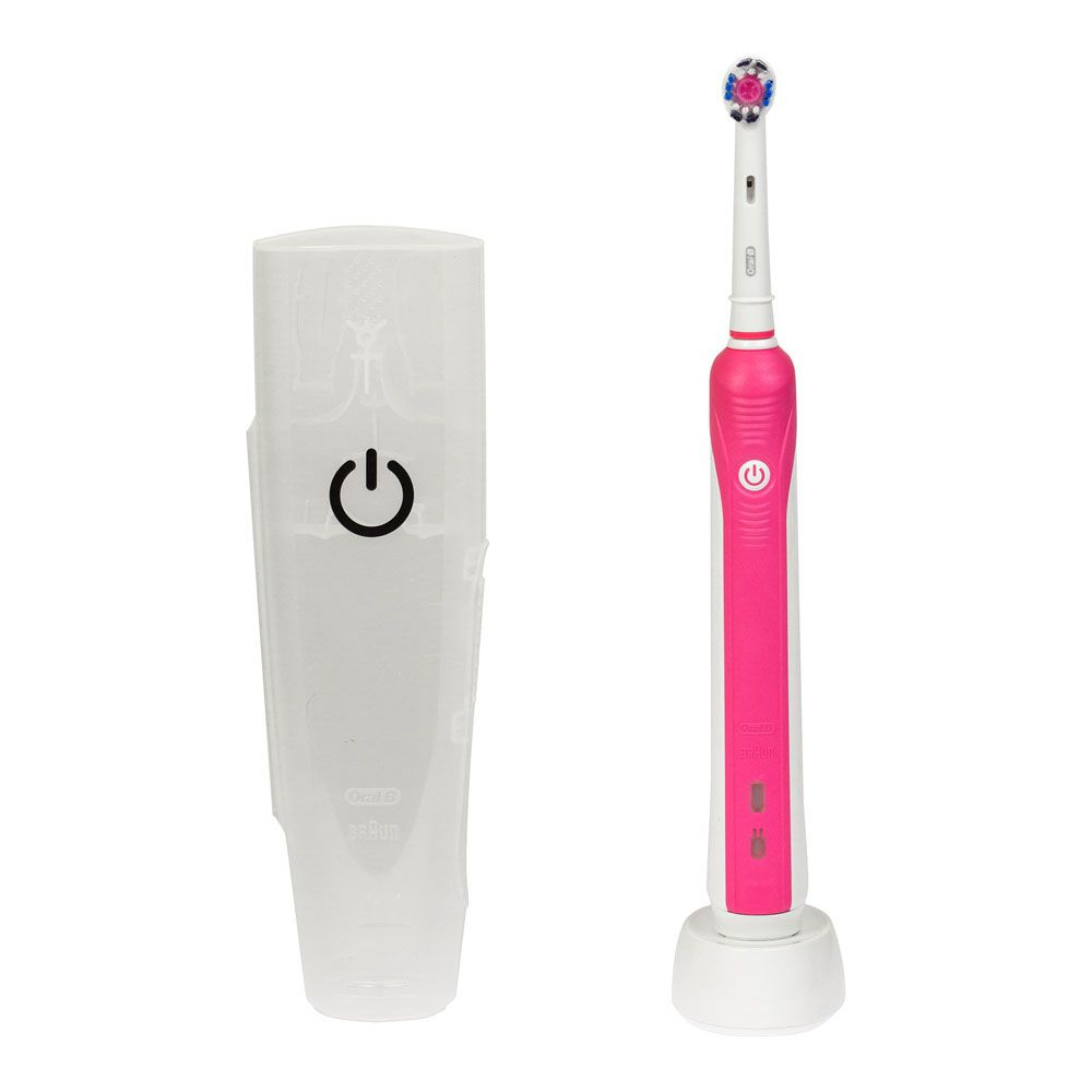 Электрическая зубная щетка Oral-B PRO 750 + Футляр, розовый #1