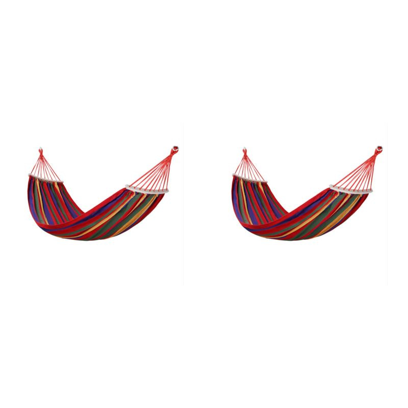 Гамак подвесной, качели, хлопковый с перекладиной 190 x 80 см, цвет красный (Набор 2 шт.)  #1