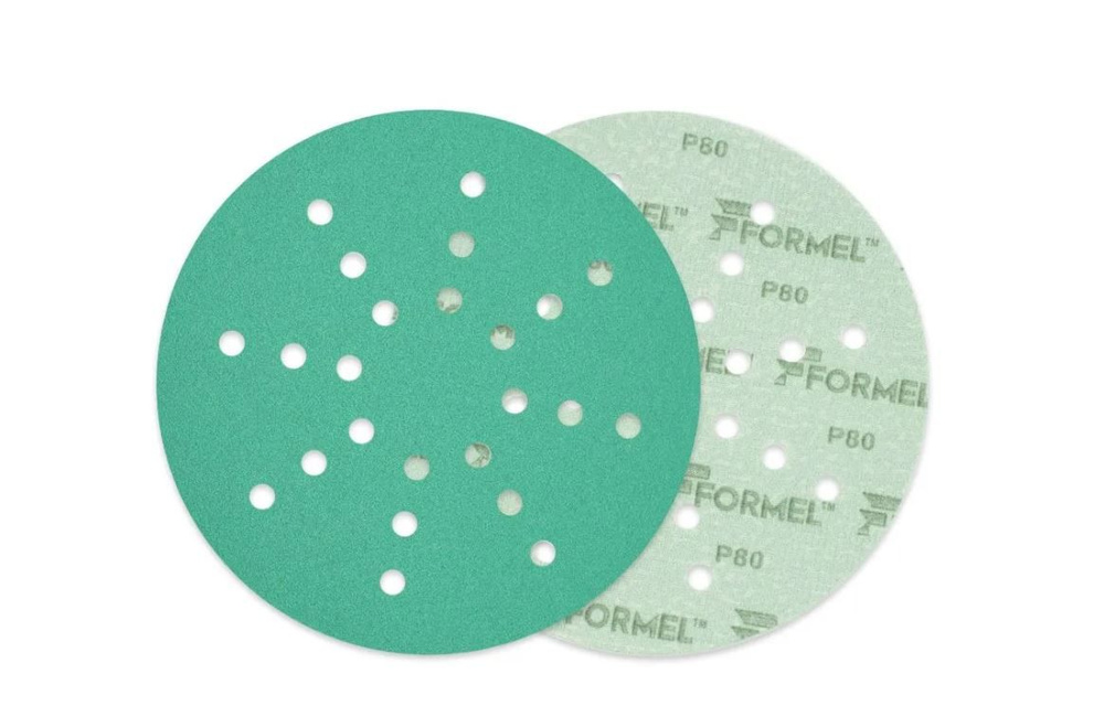 Круг шлифовальный 225 мм на липучке FORMEL FILM Р 80, 24 отверстий, на пленке (КОРОБКА 50 шт) / круг #1