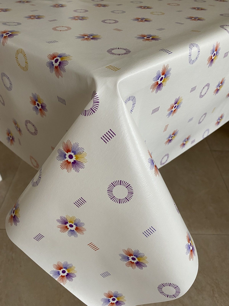 Скатерть клеенка на стол в кухню L'CADESI FLORISTA, размер 140х200 см, из ПВХ FL140200-1685-05  #1