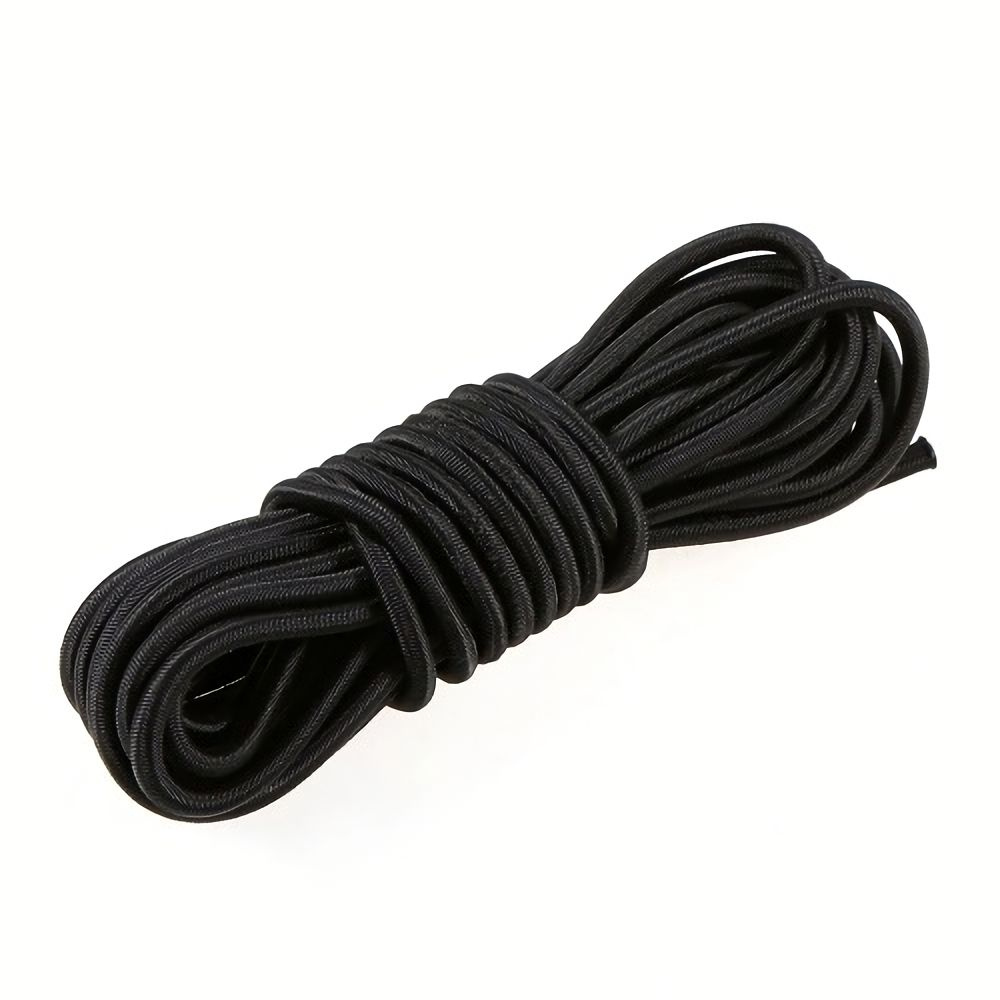 Шнур эластичный 6 мм 10 м, эспандерный, крепежный, полипропиленовый, черный  #1
