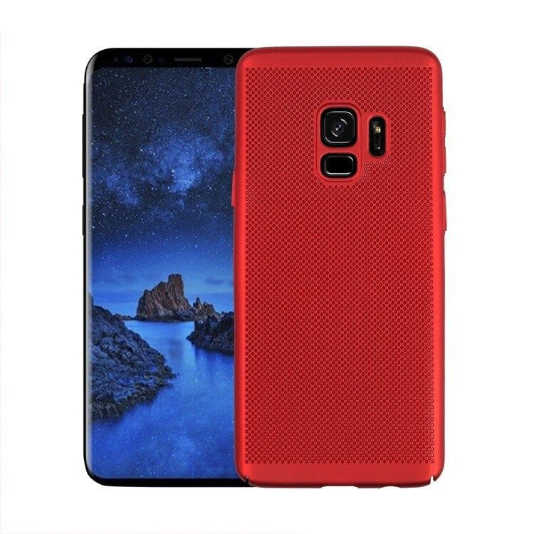 Накладка пластиковая для Samsung Galaxy A6 (2018) A600 с перфорацией красная  #1