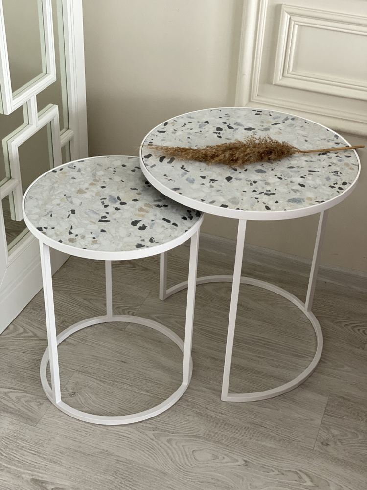 Table.bar Комплект журнальных столиков Terrazzo, 50х50х55 см #1