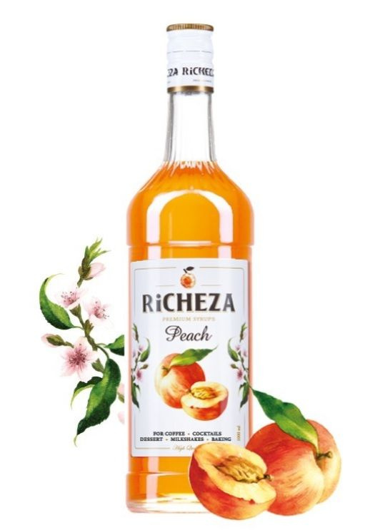 Сироп RICHEZA Персик для кофе, коктейлей, десертов, лимонада и мороженого, 1 л  #1