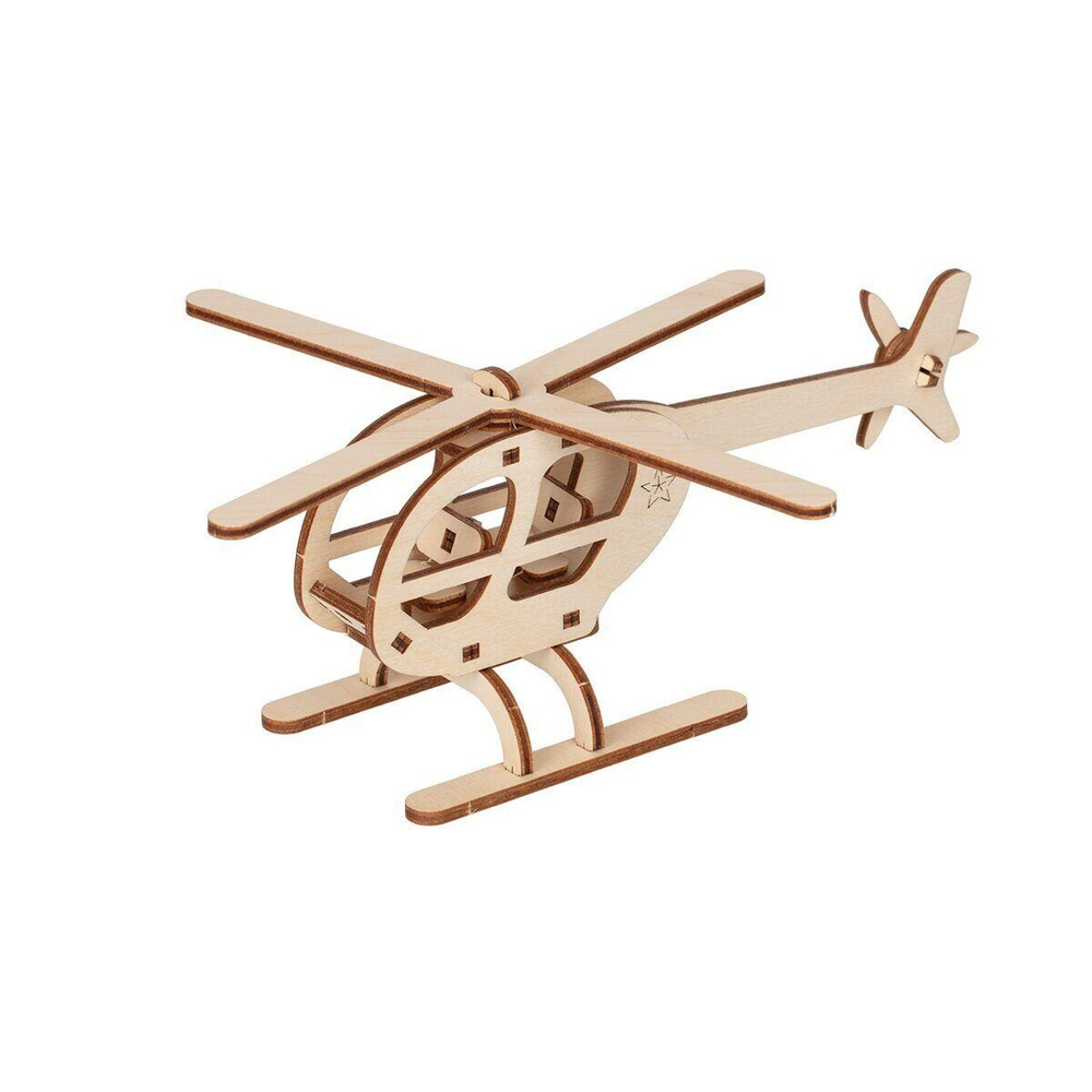 Пазлы деревянные 3D "Вертолет", 20х7,5х16см, 5+ #1