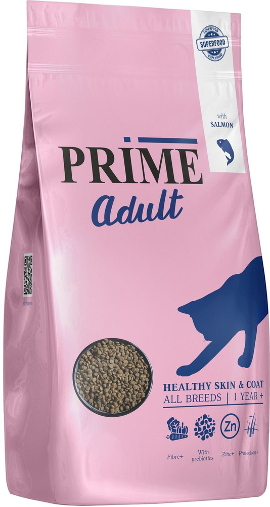 Корм Prime Healthy Skin & Coat Salmon для кошек, для кожи и шерсти, с лососем, 2 кг  #1