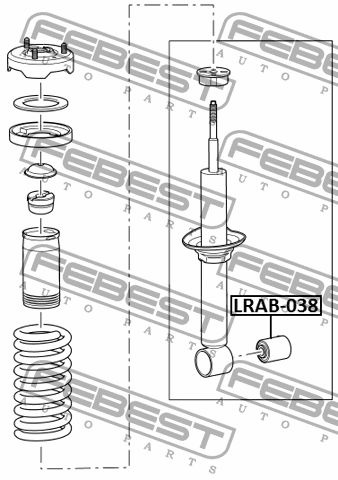 Febest Сайлентблок, арт. LRAB-038, 1 шт. #1