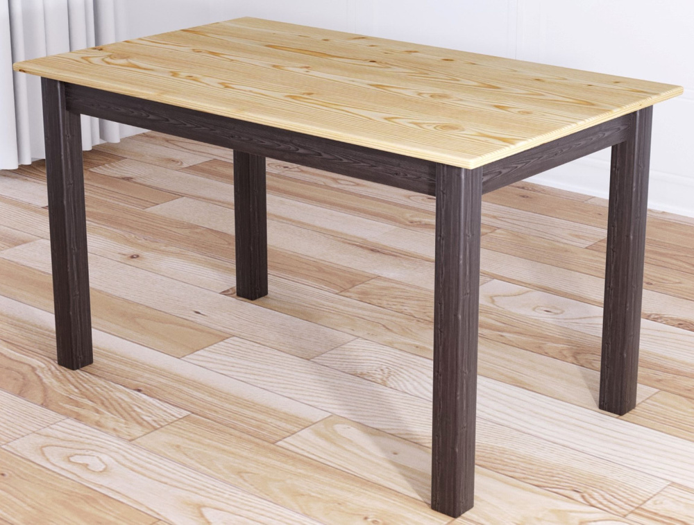 Стол кухонный Классика из массива сосны, лакированная столешница 20 мм и ножки цвета венге, 120х60х75 #1