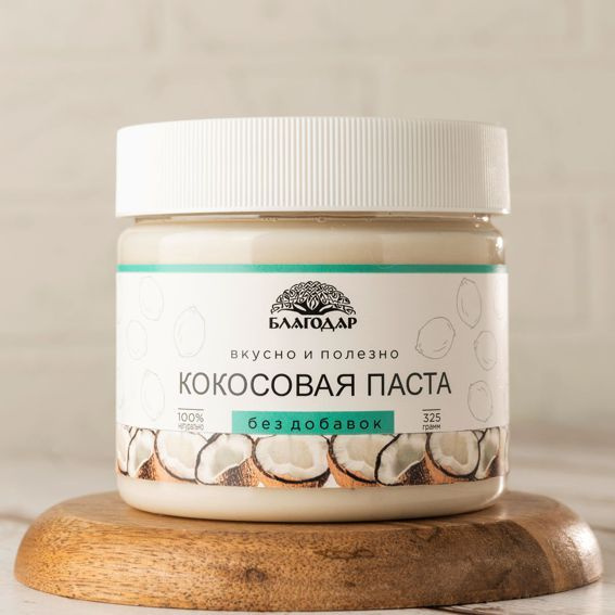 Кокосовая паста БЛАГОДАР "Кокосовая", без сахара, 325 гр #1