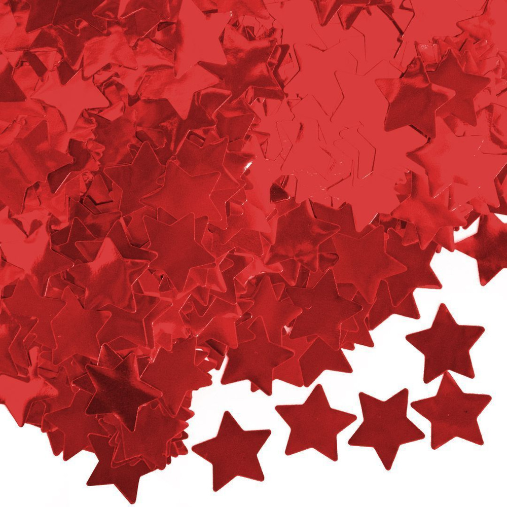 Конфетти Звезда Фольга, Красный, Металлик, 1,5 см, 50 г. #1