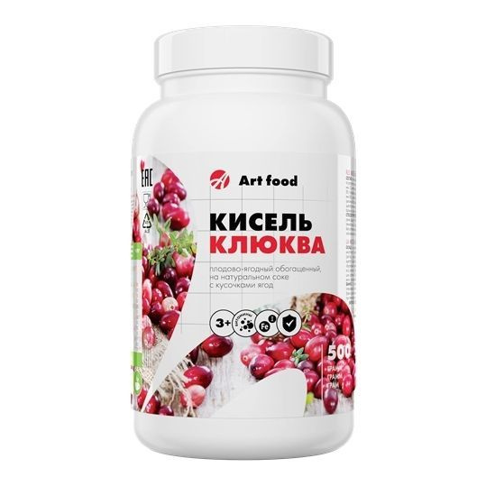 Артлайф Кисель Клюква с ягодами быстрого приготовления натуральный с витаминами и минералами 500г  #1