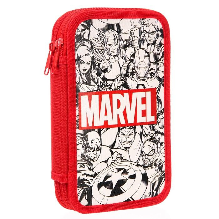 Пенал 2 секции, 125 х 205 мм, Мстители Marvel, ламинированный картон  #1