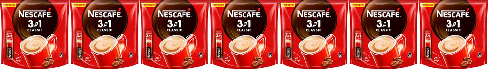 Кофейный напиток Nescafe Классический 3 в 1 растворимый 14,5 г х 20 шт, комплект: 7 упаковок по 300 г #1