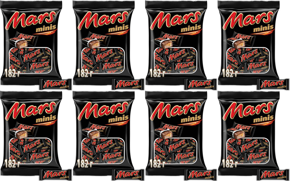 Батончик Mars Minis в молочном шоколаде с нугой и карамелью, комплект: 8 упаковок по 182 г  #1