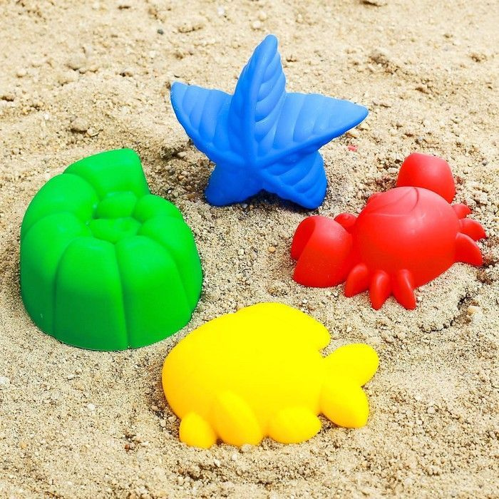 Формочки для песка Море, 4 шт, цвет микс #1