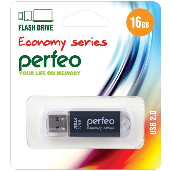 Perfeo USB-флеш-накопитель E01 16 ГБ, черный #1