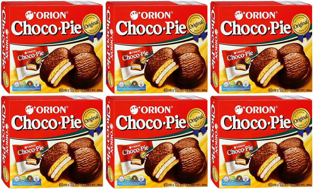 Пирожное Orion Choco Pie бисквитное 30 г х 12 шт, комплект: 6 упаковок по 360 г  #1