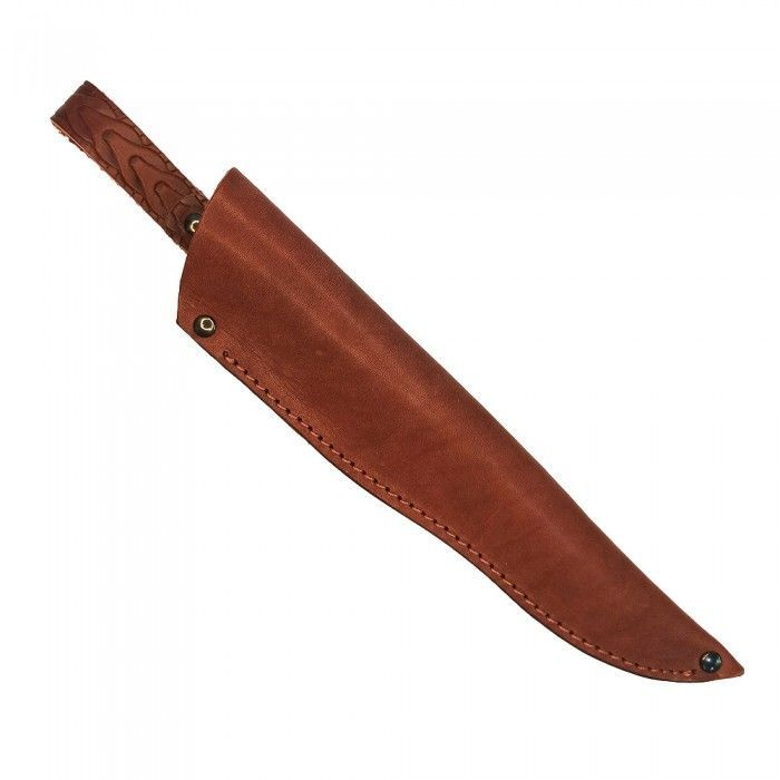 Кожаные ножны для ножа финского типа с длиной клинка 17 см (коньяк)  #1