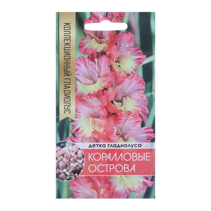 Добрый Урожай, Клубнепочка гладиолуса Коралловые острова (трехцветный), 4 пачки по 5 семян  #1