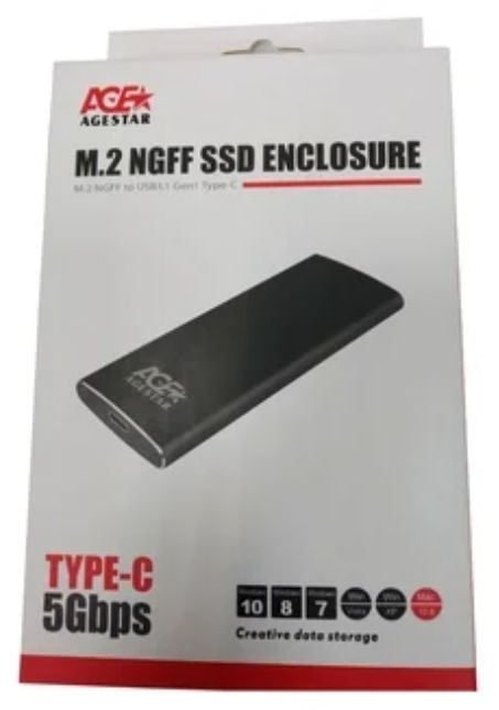 Внешний корпус SSD AgeStar 3UBNF2C интерфейсы SATA III / USB 3.1 / USB3.1 корпус алюминий цвет черный #1