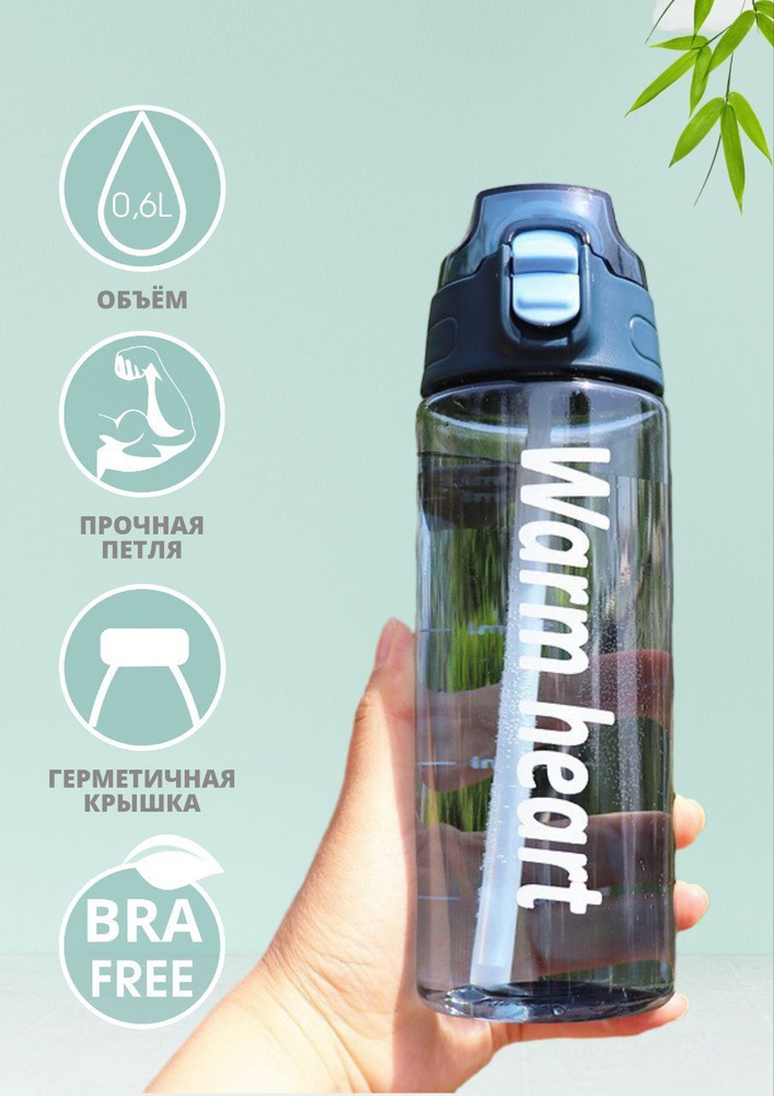 Спортивная бутылка для воды, глянцевая, синяя. 500ml #1