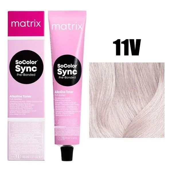 Matrix Тонирующая крем-краска для волос без аммиака SoColor Sync Pre-Bonded, 11V (11.2) Ультра светлый #1