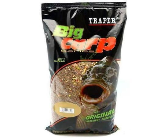 Прикормка рыболовная Traper BIG CARP Truskawka (клубника) (2 упаковки по 1кг)  #1