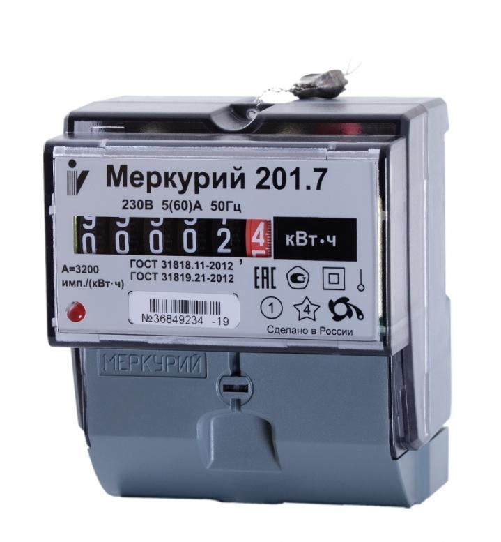 Счетчик электроэнергии Меркурий 201.7, однофазный #1