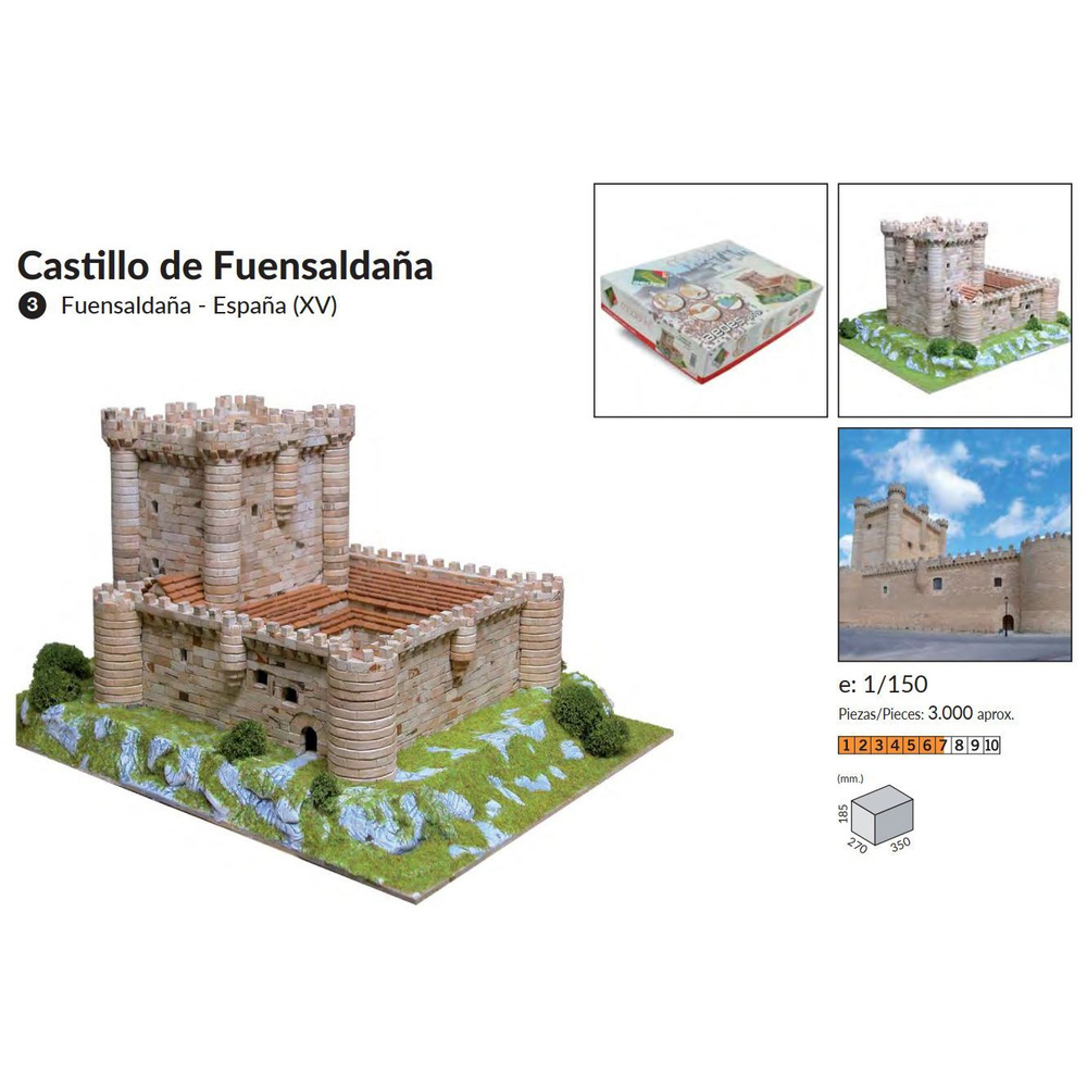 Замок De Fuensaldana (Фуэнсалданья), 350х270х185, 3000 деталей, сложность 7/10, керамический конструктор #1