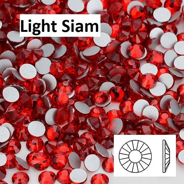 Стразы клеевые CRYSTAL-ROSE хрустальное стекло, цвет Light Siam (Красный), размер ss 16 (3.8-4.0 mm), #1