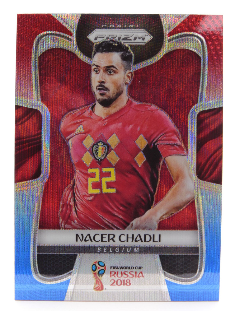 Коллекционная карточка Panini Prizm FIFA World Cup Russia 2018 - #24 Nacer Chadli - Red Blue Wave - S0215 #1