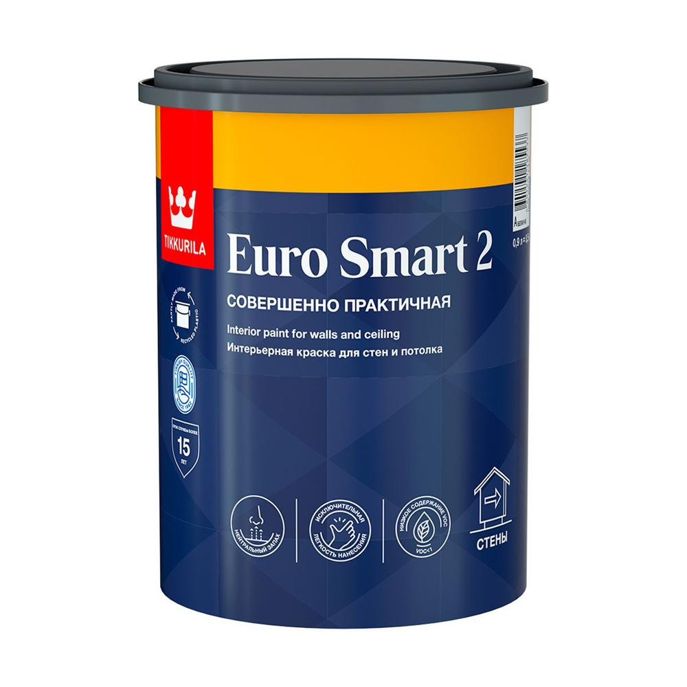 Краска "Euro smart-2" 0,9 л интерьерная Tikkurila #1