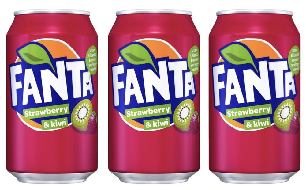 Напиток газированный Fanta Strawberry & Kiwi (Дания), 330 мл х 3 шт #1