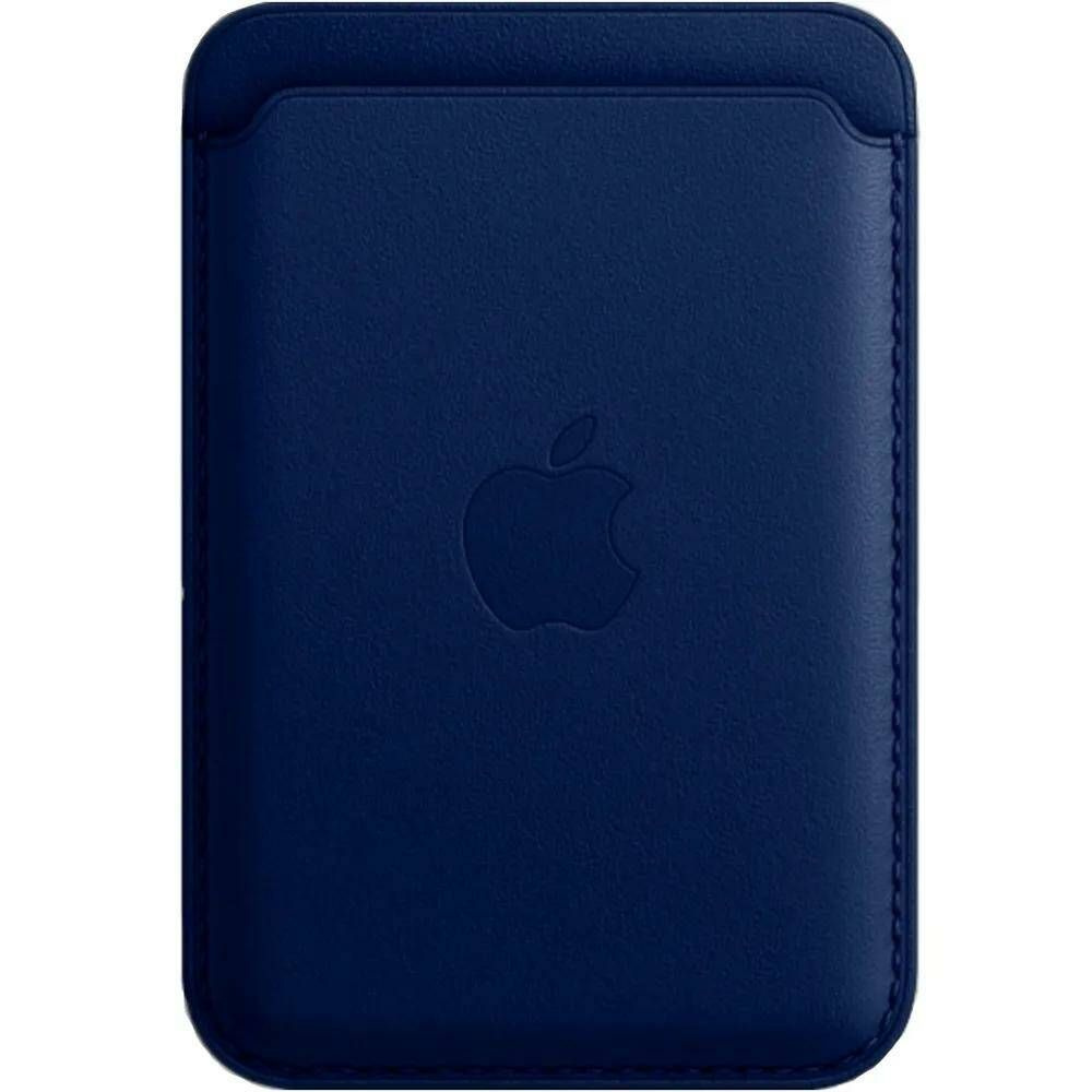 Картхолдер, iPhone Leather Wallet with MagSafe - Blue (с логотипом) #1