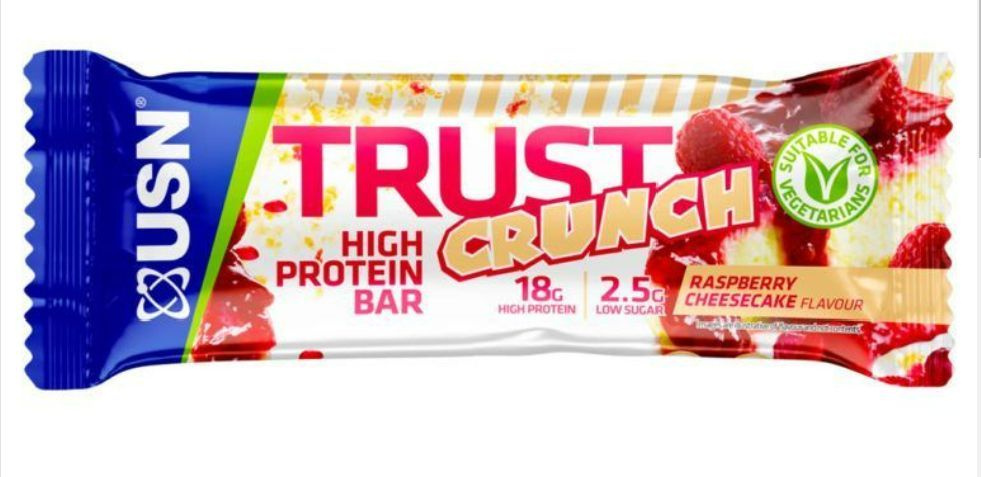USN Протеиновый батончик Trust Crunch 60 г, Малина - чизкейк #1