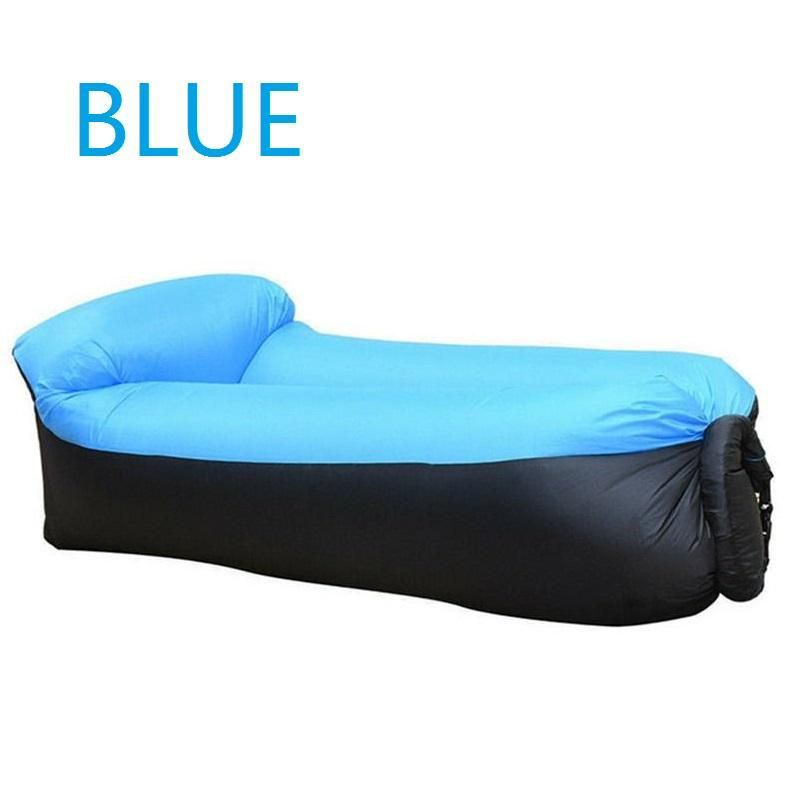 Надувной ламзак с подушкой, черно-голубой #1
