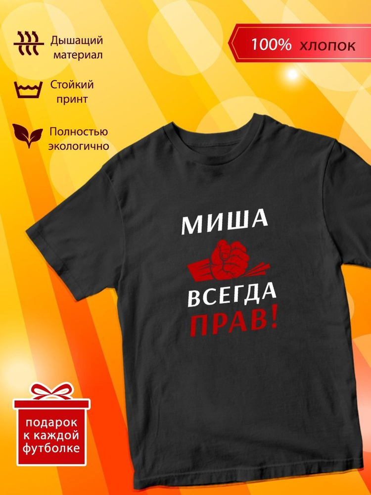 Футболка YYOMMY Миша всегда прав! #1