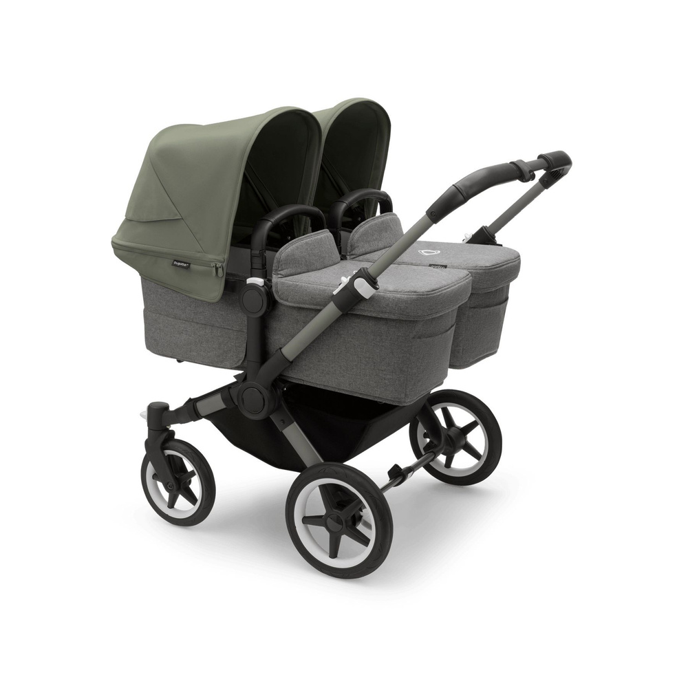 Коляска для двойни Bugaboo Donkey 5 Twin Graphite/ Grey melange/ Forest Green #1