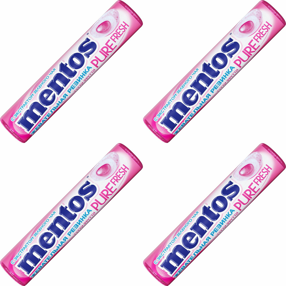 Жевательная резинка Mentos Pure Fresh Тутти Фрутти 15,5 г, комплект: 4 шт.  #1