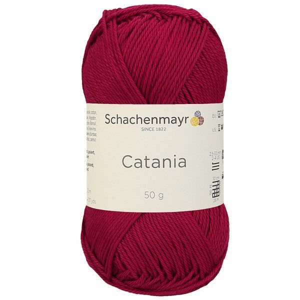 Хлопковая мерсеризованная пряжа для вязания Catania Schachenmayr (100% хлопок, 50г/125м), 2 мотка, цвет #1