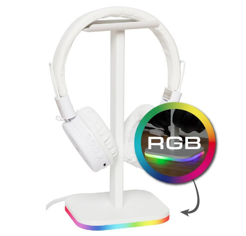 Держатель подставка для наушников с RGB подсветкой, стойка под игровую гарнитуру и игровые наушники, #1