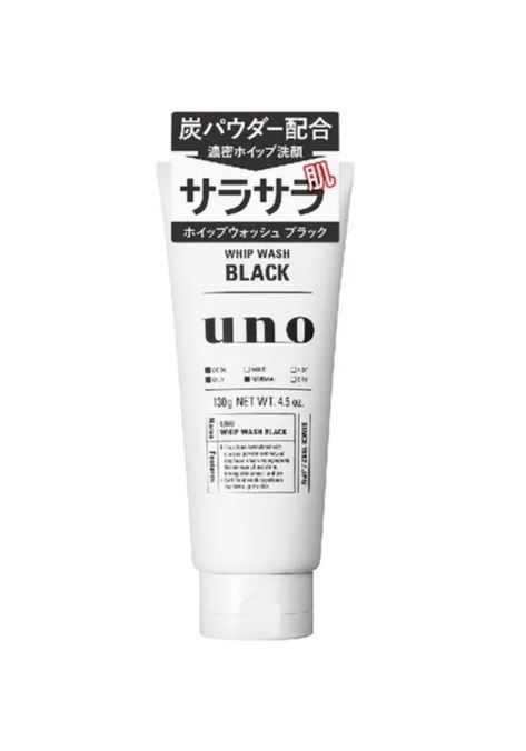 Shiseido Uno Освежающая чёрная мужская пенка для умывания на основе натуральной глины с древесным углём #1