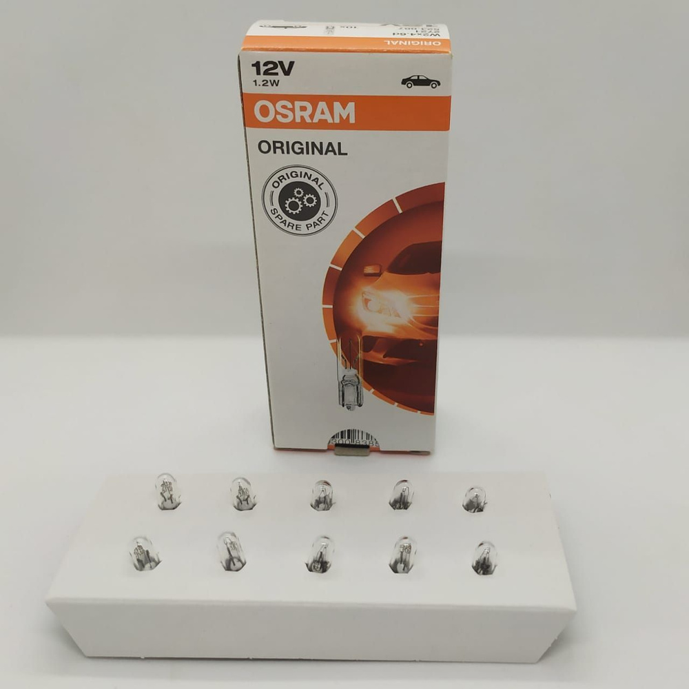 Бесцокольные лампы накаливания Osram Original 12V 1,2W W2x4.6d (1 уп. 10 шт)  #1