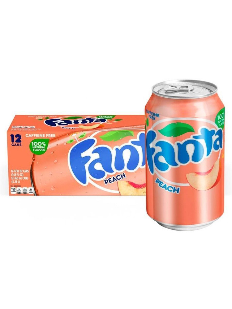 Fanta Peach / Лимонад Фанта персик 355 мл *12 шт (США), напиток газированный  #1